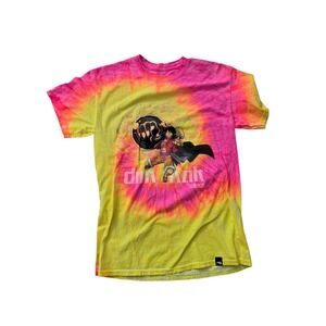 One Piece x Dim Mak Luffy Gear Shirt Mens Medium Pink Yellow Tie-Dye Made in USA